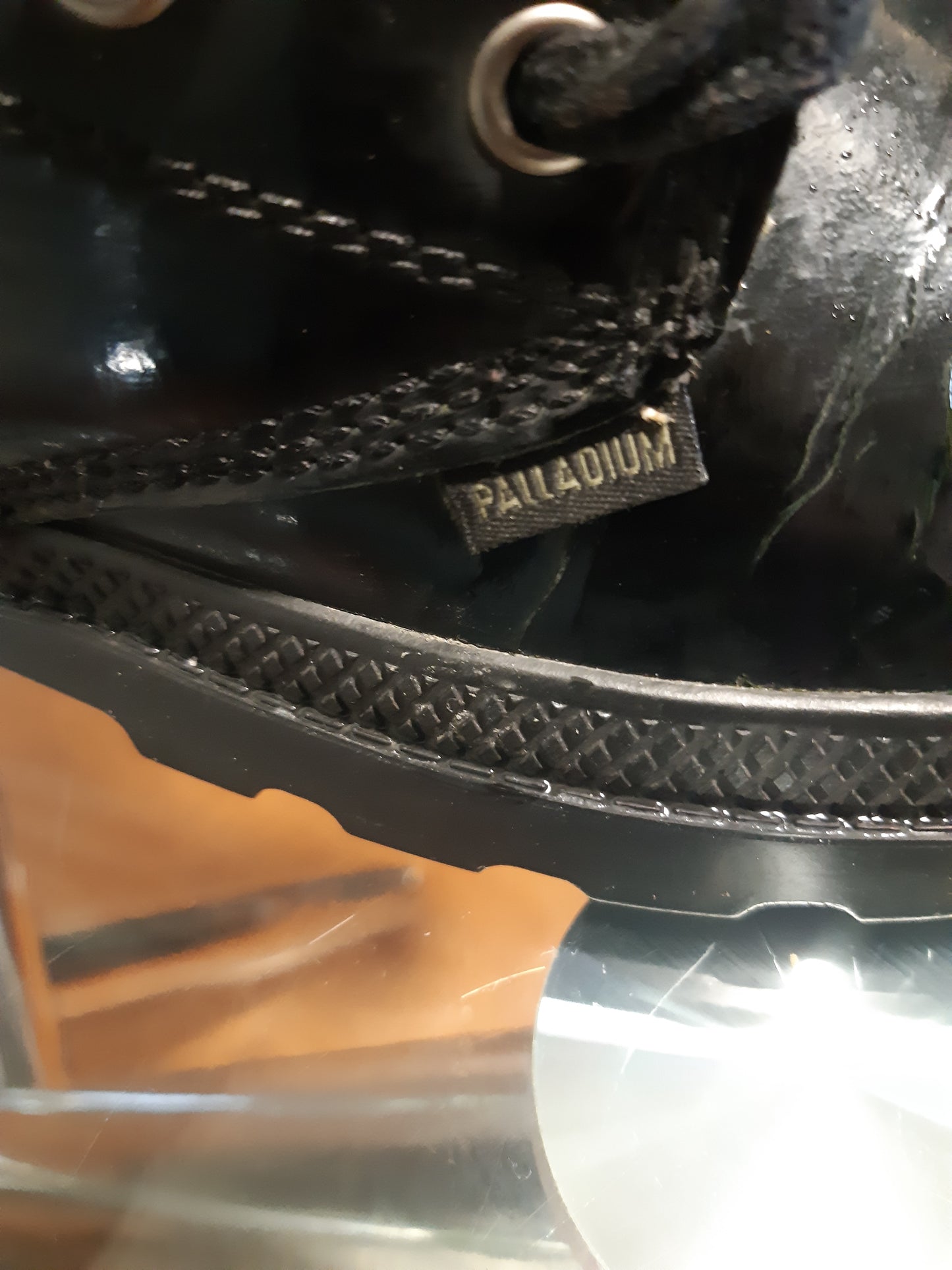 PALLADIUM BOOTS FOR MEN ( PATTENT LEATHER ) PRE- LOVED $55