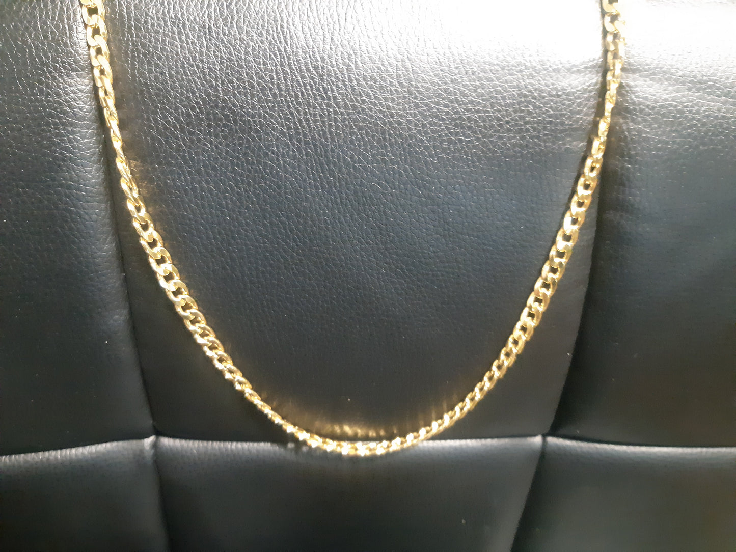 925 Sterling 925 Silver Cuban Chain Set, 18K Gold Plated $30.00