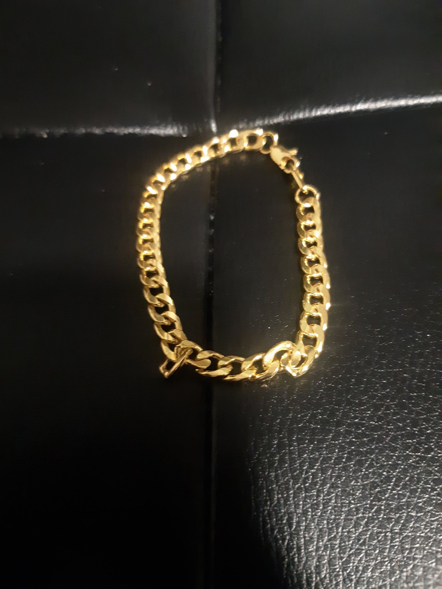 925 Sterling 925 Silver Cuban Chain Set, 18K Gold Plated $30.00
